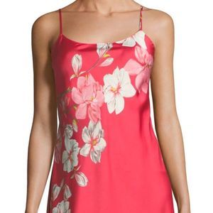 Natori Magnolia Pink Coral Floral Print Dress New